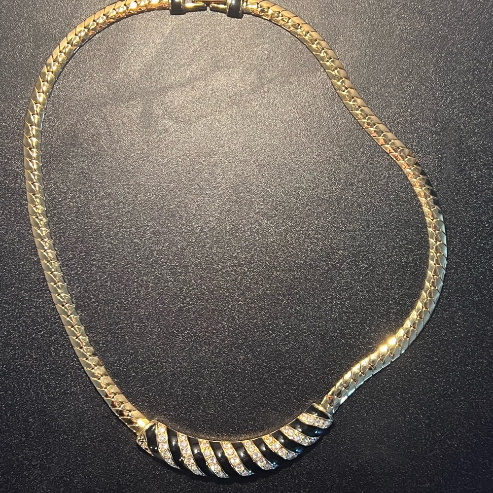 Swarovski Gold Necklace with Silver Accents